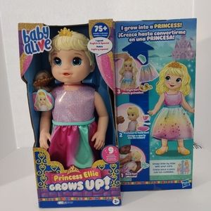 Baby Alive Princess Ellie Grows Up! 15-Inch Doll Blonde Hair, Blue Eyes Kids Toy